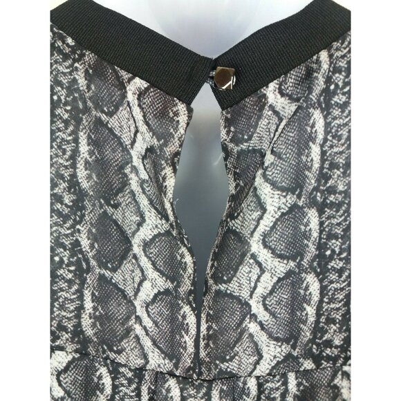 Rachel Roy Reptile Print Dress Tunic Small Chiffon Hi-Low Boho Casual Beach Trav - Picture 6 of 12